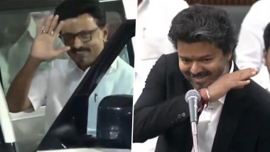 Tamil Nadu CM Vijay Mimics MK Stalin&rsquo;s Viral Hand Gesture in Assembly; Video of &lsquo;Thalapathy&rsquo; Takes Over Social Media &ndash; WATCH
