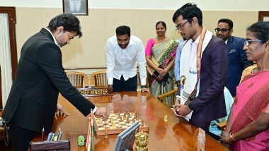 Praggnanandhaa Plays Chess With Tamil Nadu CM Vijay During State Honour Ceremony For Winning Norway Chess 2026 (Watch Video)