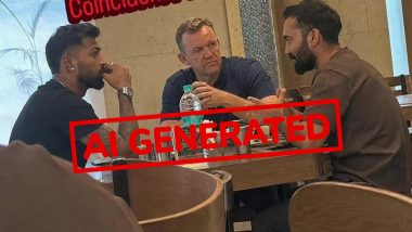 Fact Check: Viral AI Photo of Hardik Pandya Meeting RCB Coach Andy Flower and Mentor Dinesh Karthik Fuels False Trade Rumors