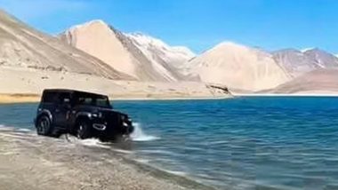 Pangong Lake Off-Roading: Ladakh Fines Tourists INR 2 Lakh, SUV Driver Booked for Chasing Tibetan Gazelle