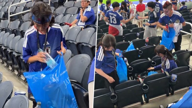 Japan Football Team Fans Clean Up Stadium After 2-2 Draw Against Netherlands in FIFA World Cup 2026 (Watch Video)
