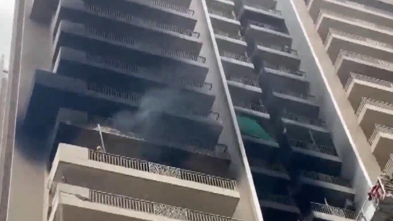 Noida Fire: Massive Blaze Erupts at IVY County Society in Sector 75, Panic Grips Residents As Flames Engulf 12th-Floor Flat (Watch Video)