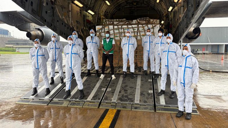 World News | Indian Air Force's C-17 Globemaster III Delivers Critical Medical Aid for Ebola Treatment to Uganda