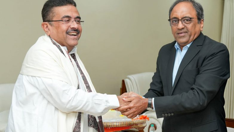 West Bengal CM Suvendu Adhikari Meets L&T Chairman SN Subrahmanyam, Discusses Industrial Resurgence and Investment Opportunities