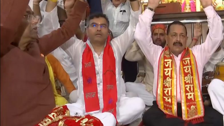 India News | Jitendra Singh, Parvesh Verma Offer Prayers at Hanuman Temple as PM Modi Becomes Longest-serving Elected PM