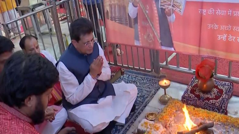India News |  Piyush Goyal Offers Prayers at Hanuman Mandir as PM Modi Completes 12 Years in Office