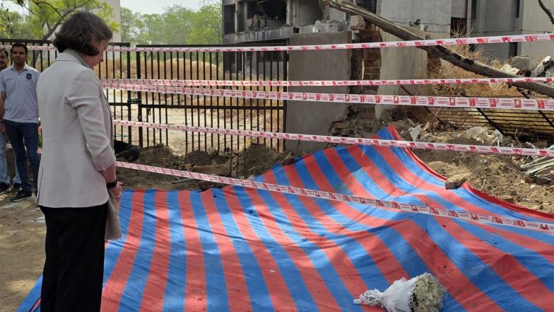 World News | Air India AI-171 Crash Anniversary: British High Commissioner Lindy Cameron Pays Solemn Tributes to Victims in Ahmedabad