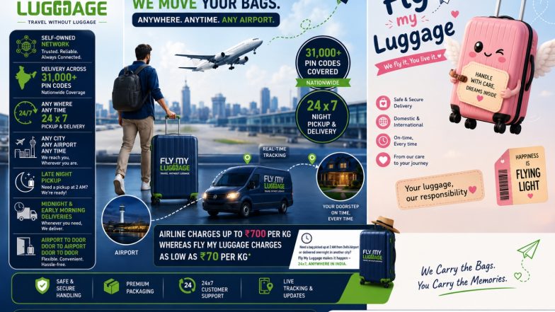 Business News | Fly My Luggage Emerges as a Cost-Effective Alternative to Rising Airline Excess Baggage Charges in India