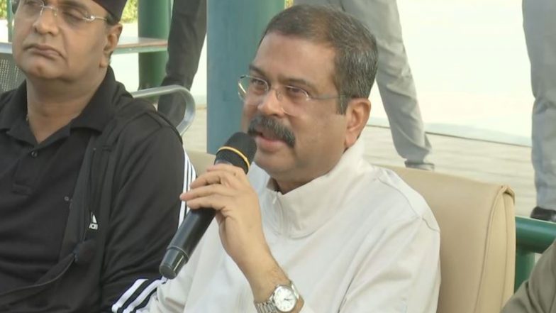 Sports News | Union Minister Dharmendra Pradhan Visits MP State Shooting Academy in Bhopal