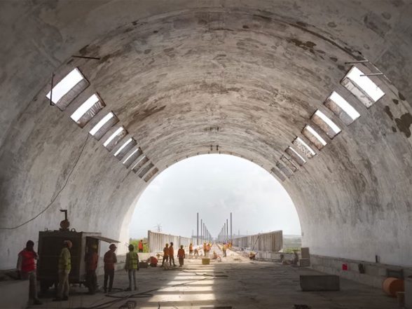 India News | First Time in Bharat: Tunnel Hoods Introduced for Mountain Tunnels for Mumbai-Ahmedabad Bullet Train Project