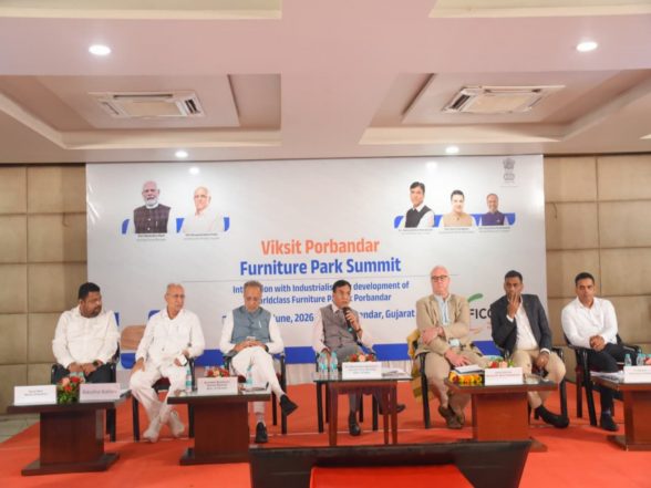India News | Union Minister Mansukh Mandaviya Chairs Viksit Porbandar Furniture Park Summit in Porbandar