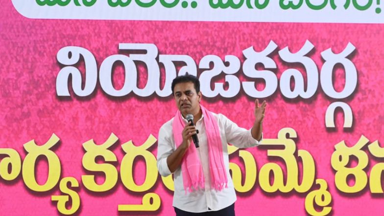 India News | BRS Working President KTR Tours Vemulawada and Sircilla Constituencies; Participates in Party's Digital Membership Drive