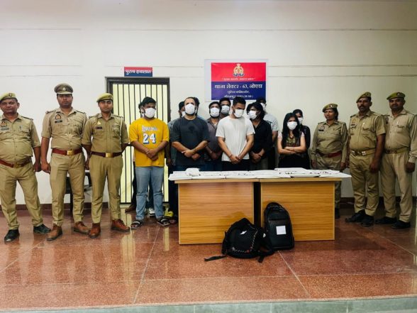 India News | Noida Police Bust Cyber Racket, Arrest 13 in Airline Ticket Booking Scam Targeting Foreign Nationals