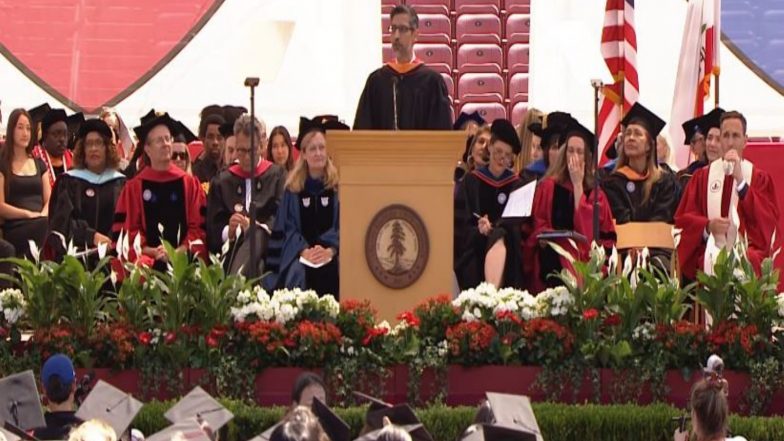 World News |   US: Student Protestors Walk out During Stanford Commencement Speech by Google CEO Pichai