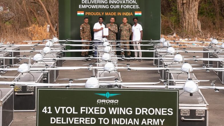 India News | Drogo Aerospace Delivers First Batch of 41 JK 250e Drones to Indian Army; Advances Rs 72 Crore Defence Order