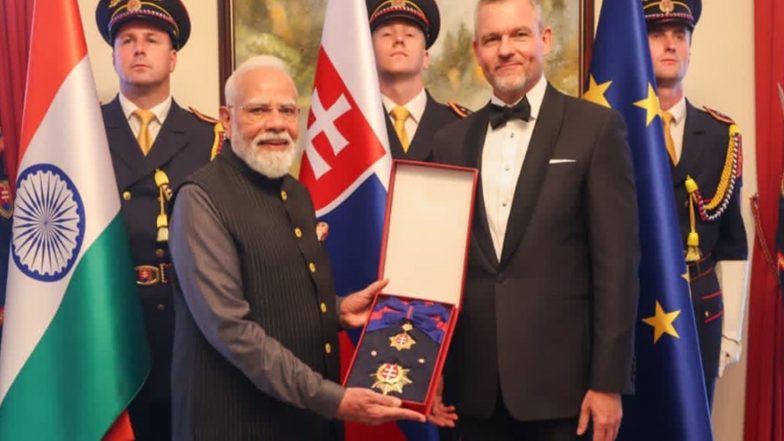 India News | PM Modi Conferred Slovakia's Highest Civilian Honour; Om Birla, BJP Leaders Congratulate Prime Minister