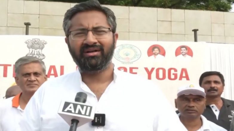 India News | Visakhapatnam MP Performs Yoga at East Point Golf Club Ahead of International Yoga Day