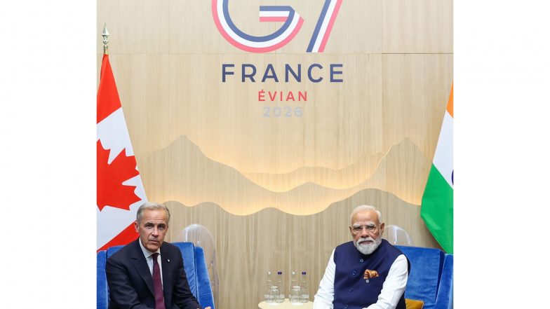 World News | PM Modi, Canadian Counterpart Carney Review Energy Cooperation, Discuss Global Food Security at G7 Summit