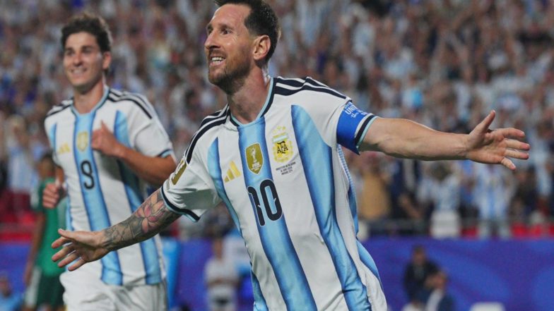 Sports News | Messi's Magical Hat-trick Drowns Alegria 3-0 in Argentina's Cup Opener, Becomes Joint Top Scorer in World Cup History