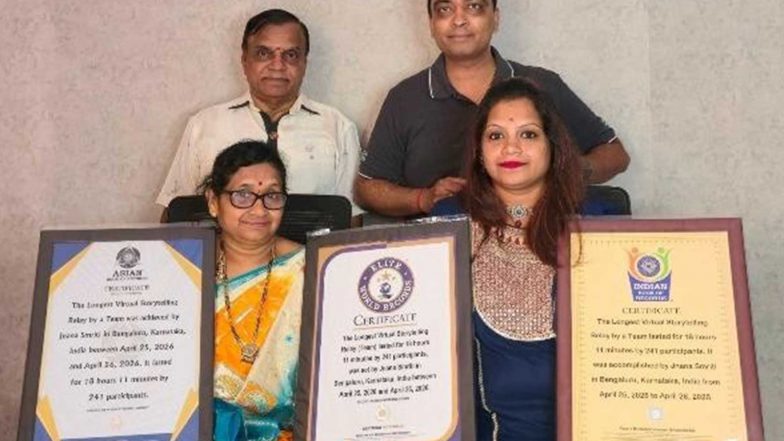Business News | Jnana Smriti Creates Elite World Records with 18-Hour Virtual Storytelling Marathon Across Nine Nations