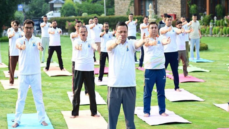 India News | Uttarakhand CM Dhami Participates in Yoga Session with Officials Ahead of International Yoga Day on June 21