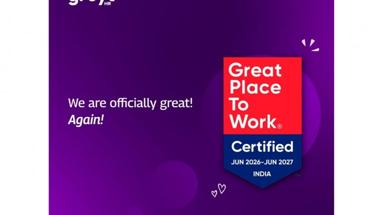 Business News | GreytHR Earns Great Place to Work® Certification for 2026