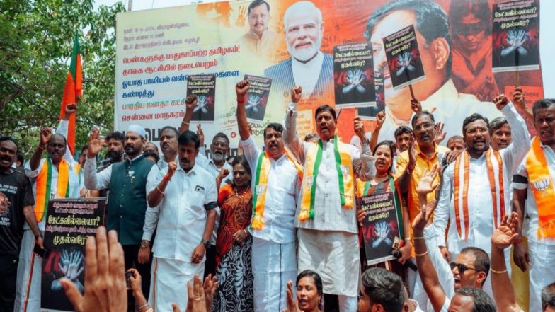 India News | BJP Holds Protest in Tamil Nadu Against TVK Govt, Condemns Crime Rate, Deteriorating Law and Order