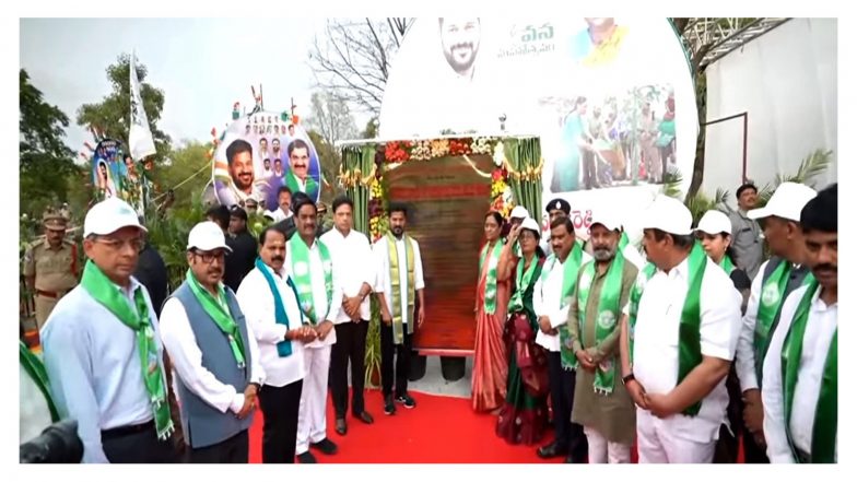 India News | Telangana CM Revanth Reddy Plants Sapling, Launches Vanamahotsavam Program at Gurramguda