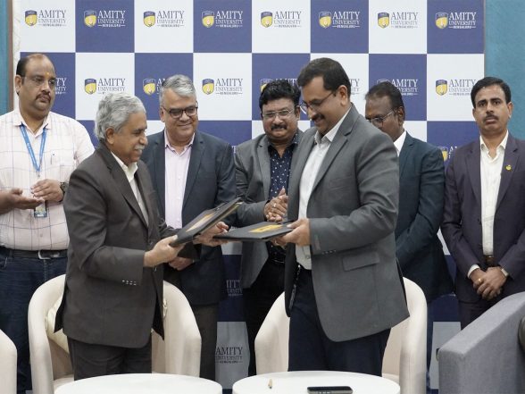 Business News | Amity University Bengaluru and L&T Technology Services Sign a Strategic MoU to Establish E-mobility Centre of Excellence