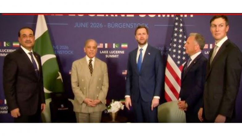 World News | Vance, Witkoff, Kushner Meet Pakistan PM Sharif, Army Chief Munir in Burgenstock Ahead of US-Iran Peace Talks