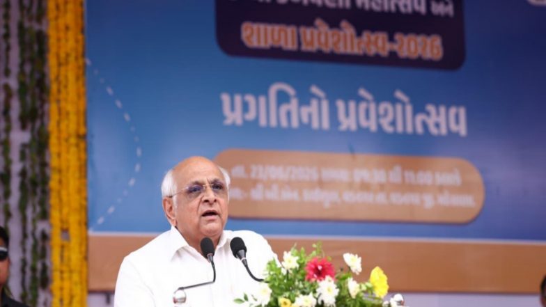 India News | Gujarat CM Launches Shala Praveshotsav 24th Edition in Vadnagar, Enrolls 390 Students