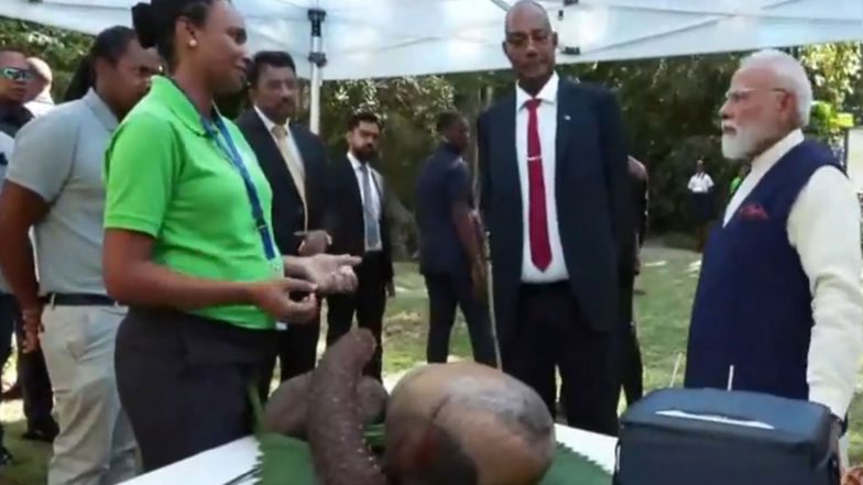 World News | PM Modi Visits National Botanical Garden with President Herminie in Seychelles