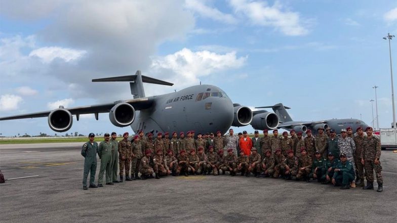 World News | Indian Air Force C-17s Carry Relief Materials to Earthquake-hit Venezuela Via Abidjan Under OP Amistad