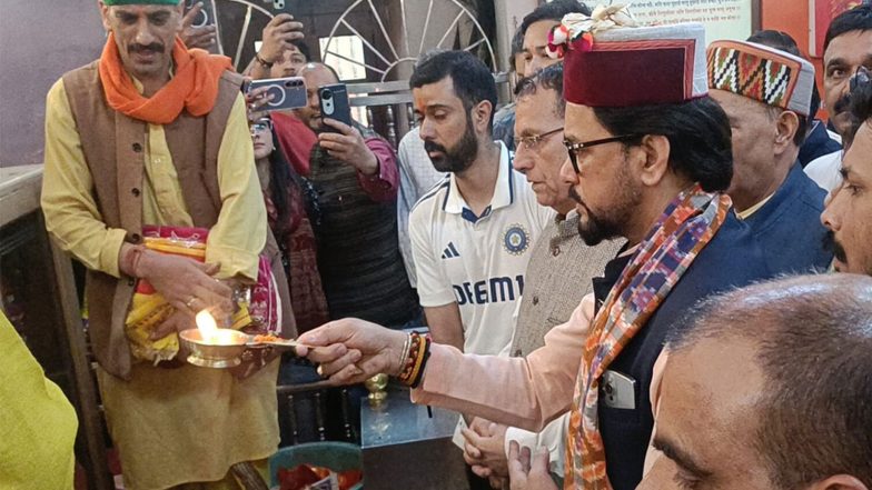 India News | Himachal Pradesh: Anurag Thakur Offers Prayers at Shimla's Jakhu Temple; Joins Tree Plantation Drive