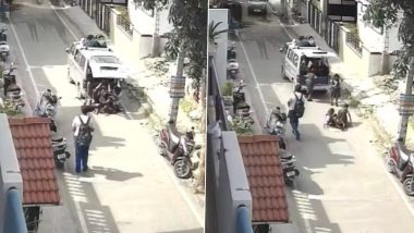 Bengaluru: 5 School Children Fall From Moving Van After Rear Door Opens, CCTV Video Surfaces