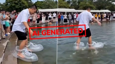 Did China Invent Shoes That Allow People To Walk on Water? Fact Check Reveals Viral Video Is AI-Generated