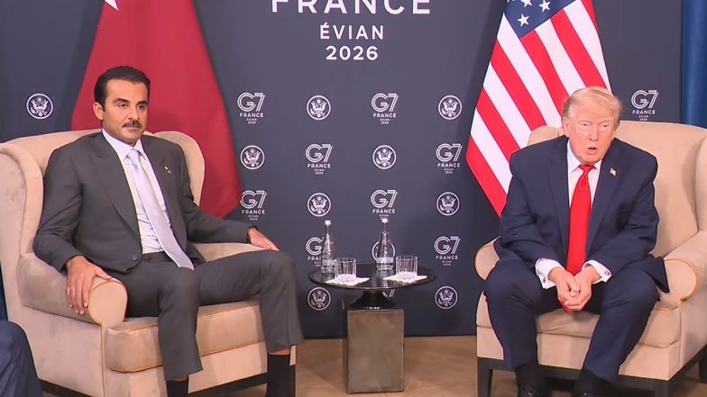 &lsquo;Without Me There Would Be No Israel&rsquo;: Donald Trump Pulls No Punches on Benjamin Netanyahu During Bilateral Meeting With Qatar&rsquo;s Emir (Watch Video)