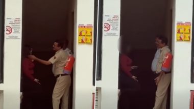 Faridabad Thai Spa Viral Video: Man in Haryana Police Uniform Engages in Obscene Act With Woman