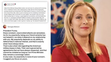 Giorgia Meloni Rebukes Donald Trump Over Popularity Comments, Says 'Focus on Yours' (See Post)
