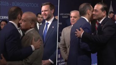 Qatar PM Sheikh Mohammed Bin &lsquo;Snubs&rsquo; JD Vance, Hugs Pakistan Counterpart Shehbaz Sharif Instead at US-Iran Talks in Switzerland (Watch Video)