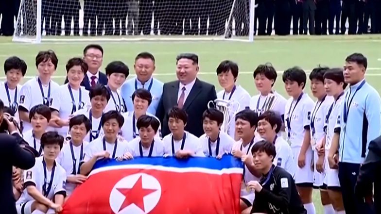 North Korea: Kim Jong-un Personally Welcomes Naegohyang Women's FC in Pyongyang After Historic AFC Title Win (Watch Video)