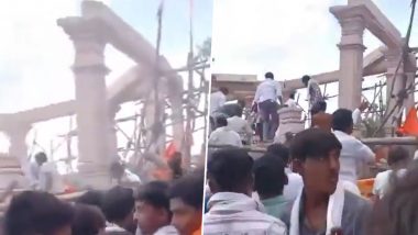 Parbhani Temple Roof Collapse: 7 Devotees Dead, 30 Injured as Under-Construction Hanuman Temple Caves In (Watch Videos)