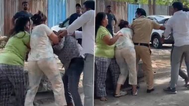 Navi Mumbai: Shiv Sena UBT Leader Mahesh Kotiyal Assaulted by 2 Women on Premises of Turbhe Police Station; Video Surfaces