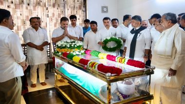 Suraj Hegde Dies: Rahul Gandhi Pays Last Respects to Congress Leader in Bengaluru (See Pics and Video)