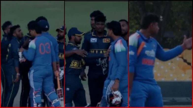Vaibhav Sooryavanshi Involved in Heated Altercation, Pushes Sri Lanka A Player After Super Over Loss (Watch Video)