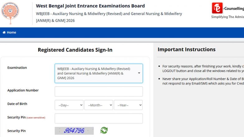 West Bengal ANM GNM Admit Card 2026 Out at wbjeeb.in, Know Steps To Download