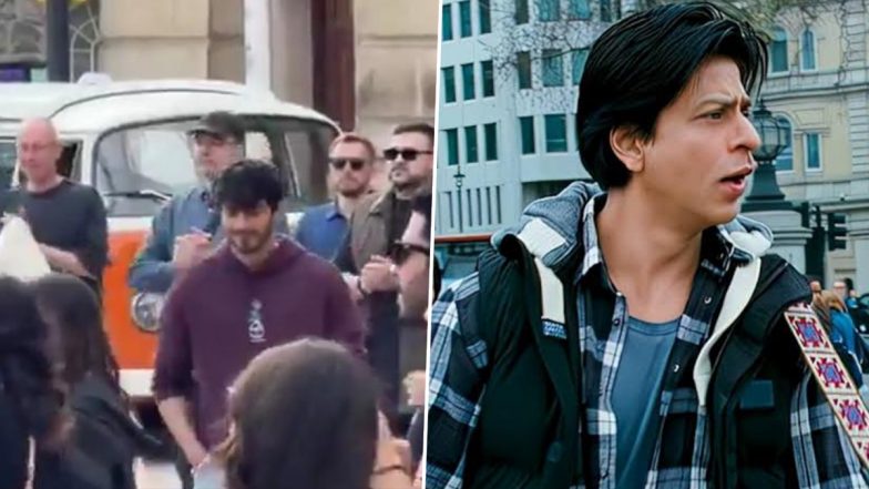 Ahaan Panday Relives Shah Rukh Khan&rsquo;s Iconic &lsquo;Challa&rsquo; Moment While Shooting Ali Abbas Zafar&rsquo;s Upcoming Action-Romance Film in London (Watch Video)