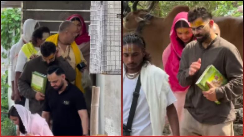 Virat Kohli, Anushka Sharma Visit Premanand Maharaj in Vrindavan After RCB's IPL 2026 Title Win (Watch Video)