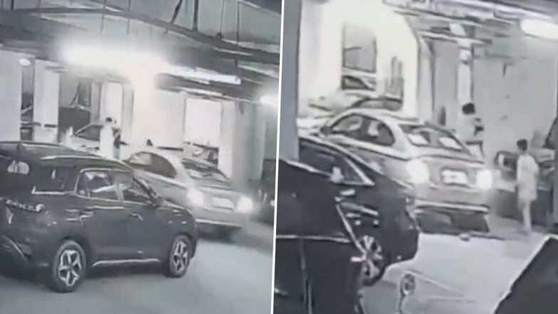 Noida: Speeding Car Runs Over Mother and Daughter Inside Housing Society; CCTV Footage Triggers Safety Concerns