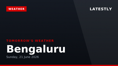 Bengaluru Weather Forecast for Tomorrow, Sunday, 21 June 2026: Expect Significant Rain Showers, High of 30&deg;C